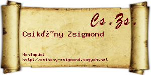 Csikány Zsigmond névjegykártya