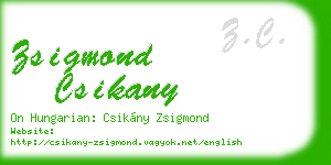 zsigmond csikany business card